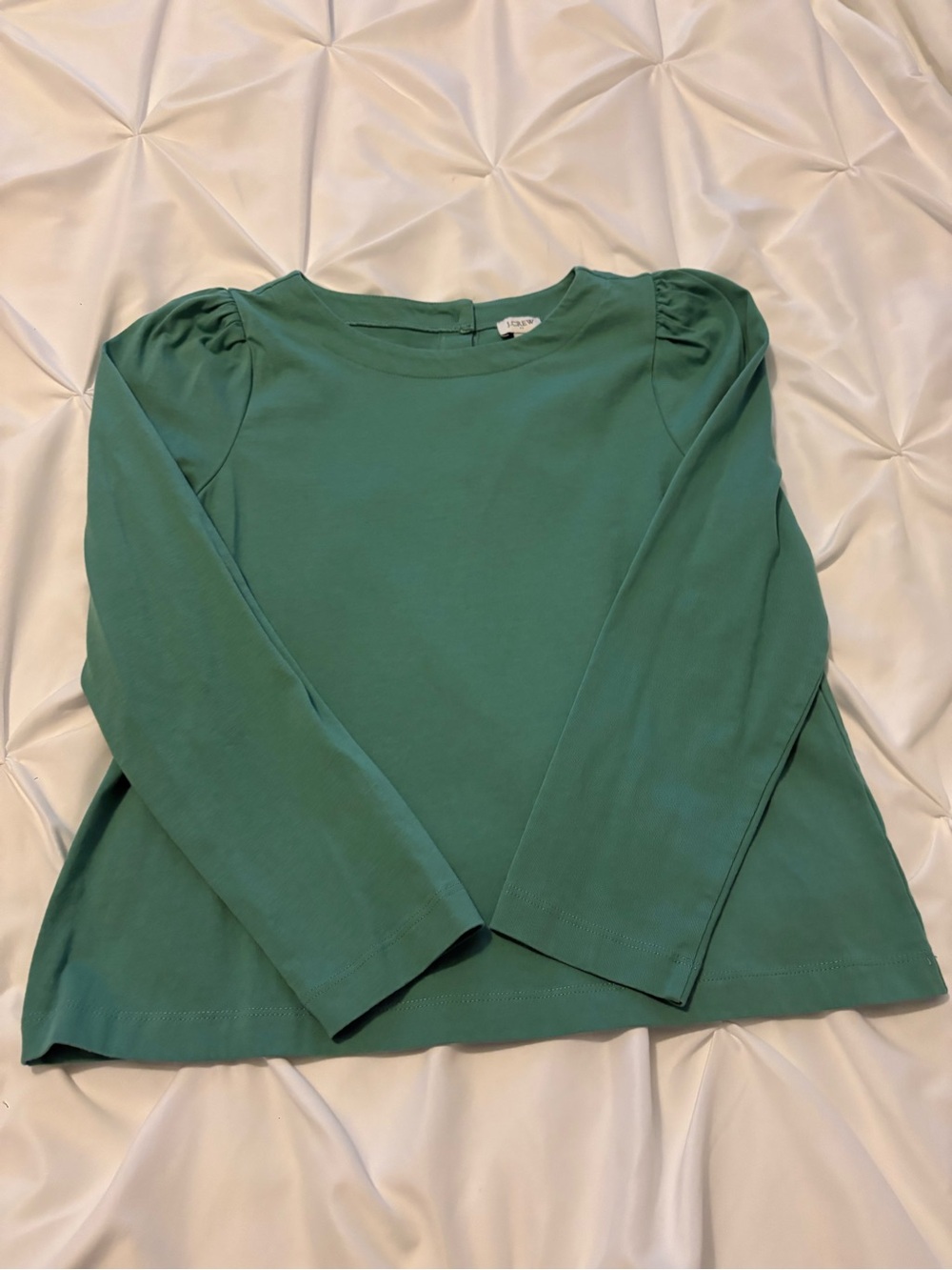 J. Crew Teal Green Crewneck Long Sleeve Top